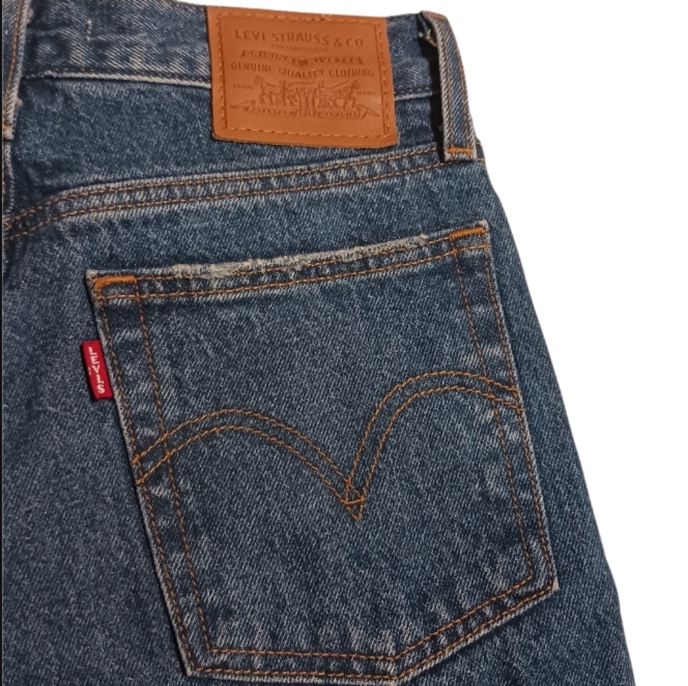 Levis Wedgie Premium Denim Straight Ankle Jeans Iconic Fit - Picture 7 of 13